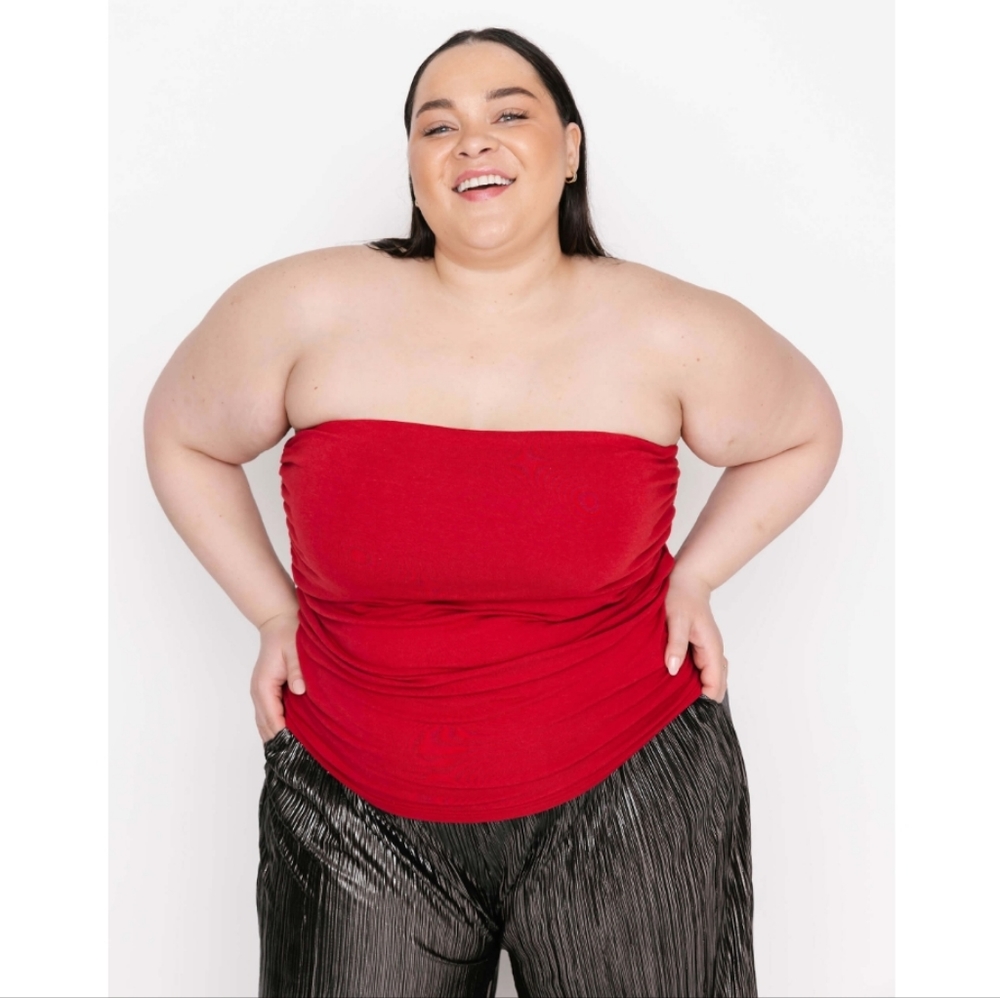 SMASH + TESS Billie Tube Top Scarlet Red Plus Size 2X NWT